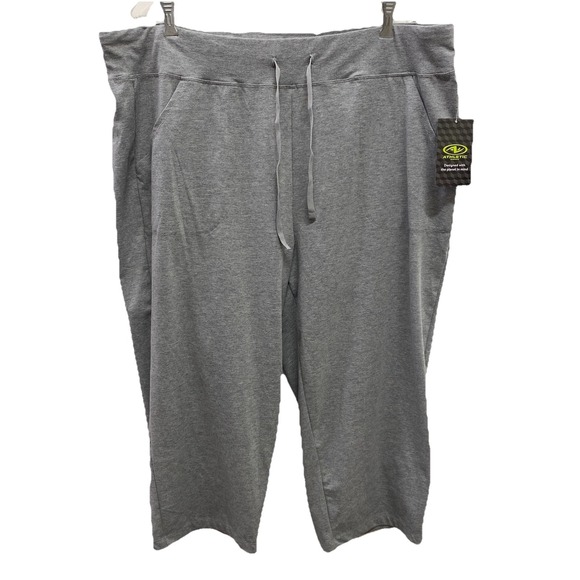 Athletic Works Pants - New Athletic Works Gray Cotton Blend Women's Plus XXXL 22 Core Knit Capri NWT
